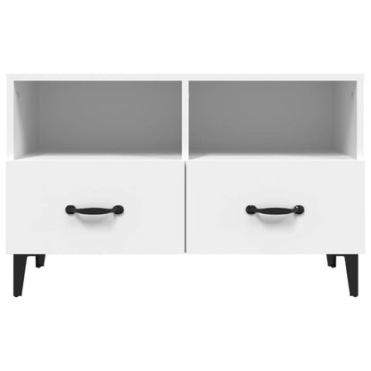 vidaXL Meuble TV blanc 80x36x50 cm en bois d'ingénierie