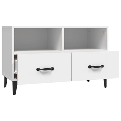 vidaXL Meuble TV blanc 80x36x50 cm en bois d'ingénierie