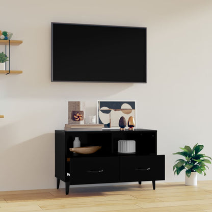 vidaXL Meuble TV Noir 80x36x50 cm Bois d'ingénierie