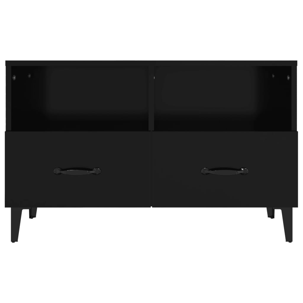 vidaXL Meuble TV Noir 80x36x50 cm Bois d'ingénierie