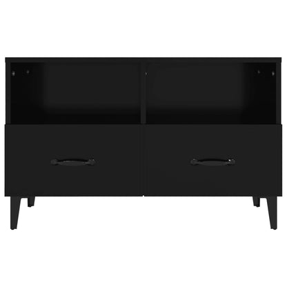 vidaXL Meuble TV Noir 80x36x50 cm Bois d'ingénierie