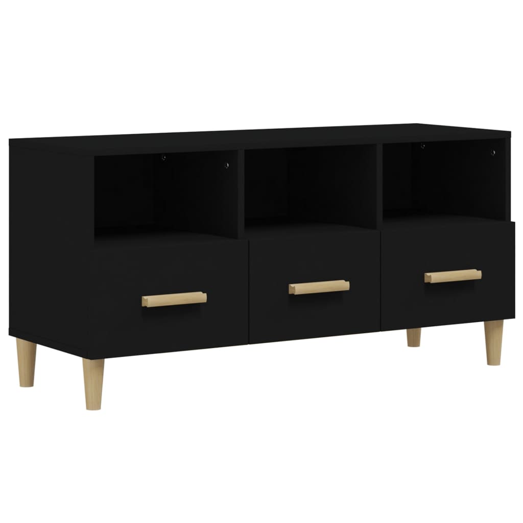 vidaXL TV-Schrank Schwarz 102x36x50 cm Holzwerkstoff