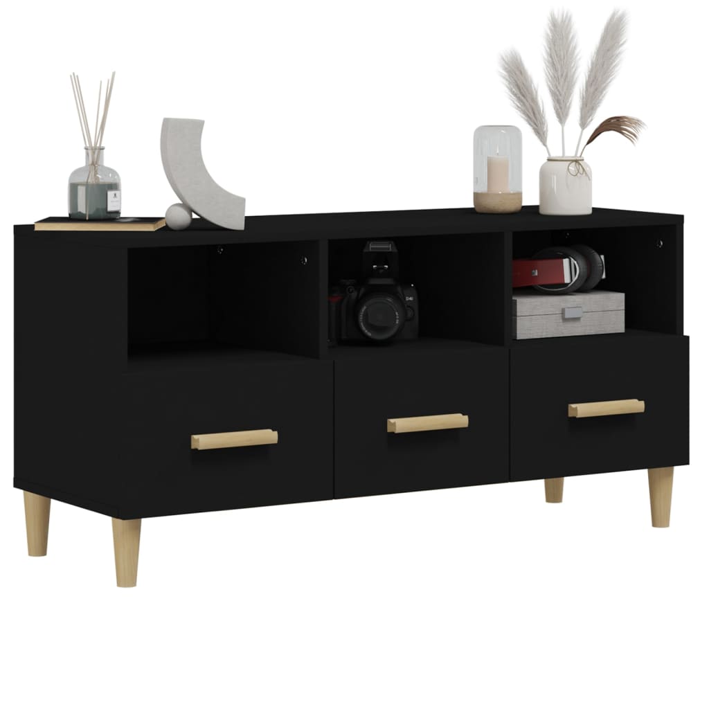 vidaXL TV-Schrank Schwarz 102x36x50 cm Holzwerkstoff