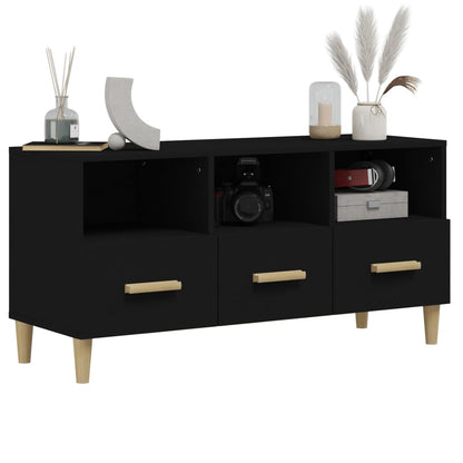 vidaXL TV-Schrank Schwarz 102x36x50 cm Holzwerkstoff