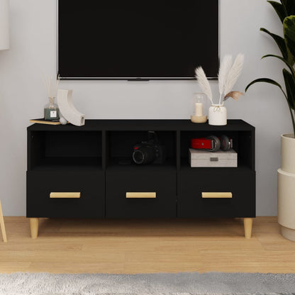 vidaXL TV-Schrank Schwarz 102x36x50 cm Holzwerkstoff