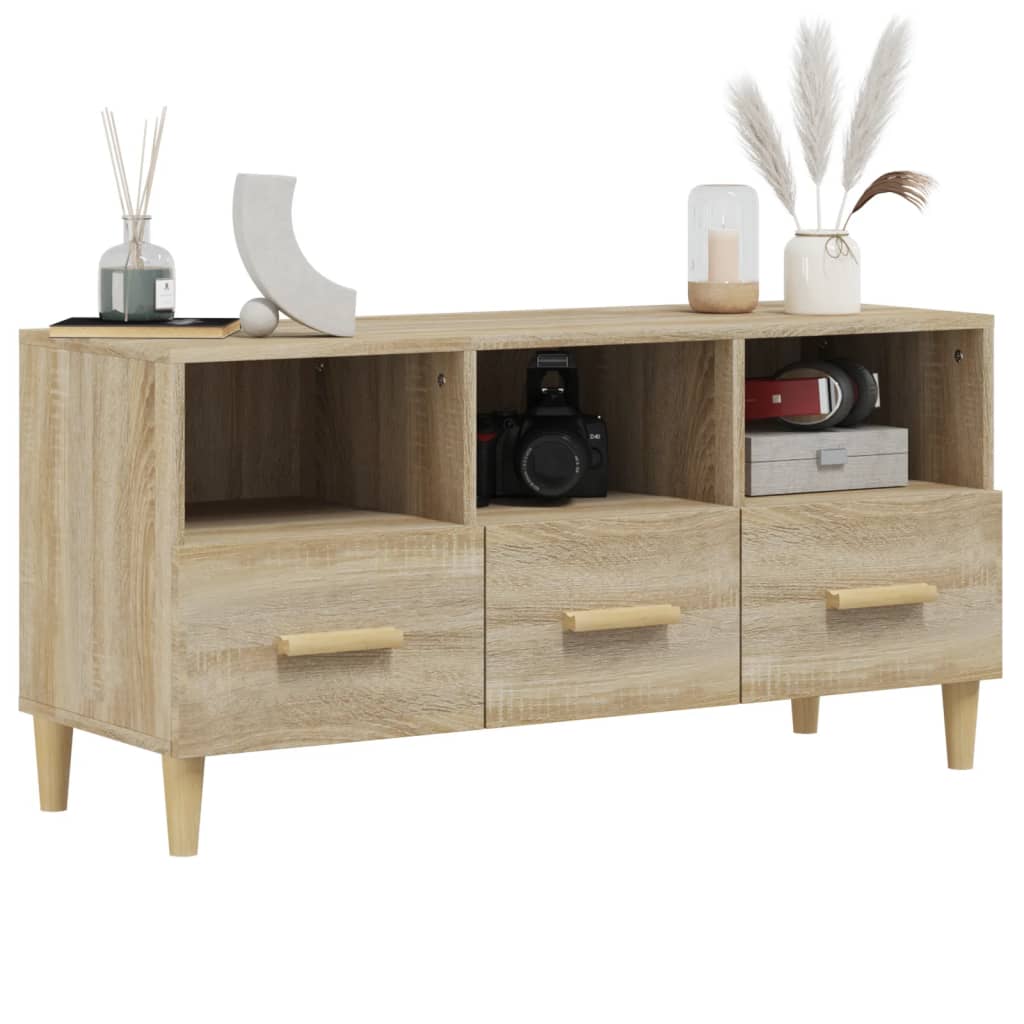 vidaXL Meuble TV chêne Sonoma 102x36x50 cm Bois d'ingénierie