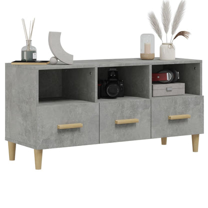 vidaXL Meuble TV gris béton 102x36x50 cm Aggloméré
