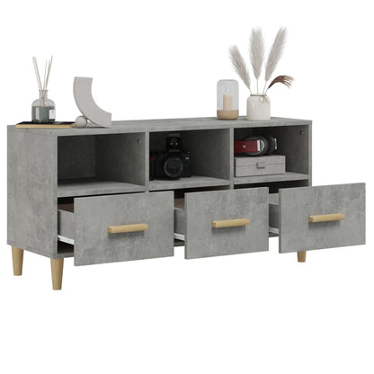 vidaXL Meuble TV gris béton 102x36x50 cm Aggloméré