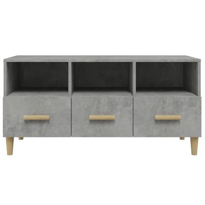 vidaXL Meuble TV gris béton 102x36x50 cm Aggloméré