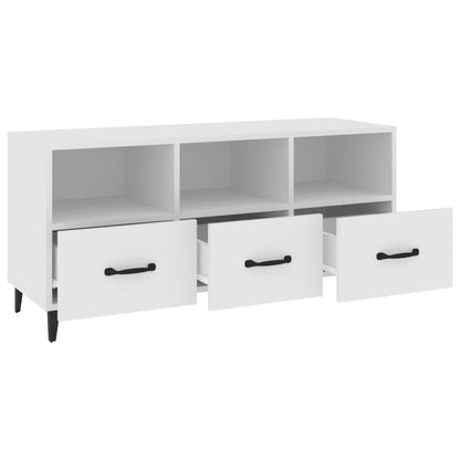 vidaXL Meuble TV blanc 102x35x50 cm en bois d'ingénierie
