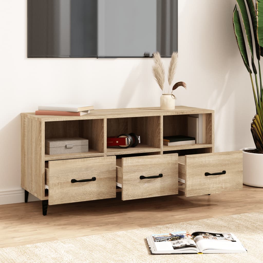 vidaXL Meuble TV chêne Sonoma 102x35x50 cm Aggloméré