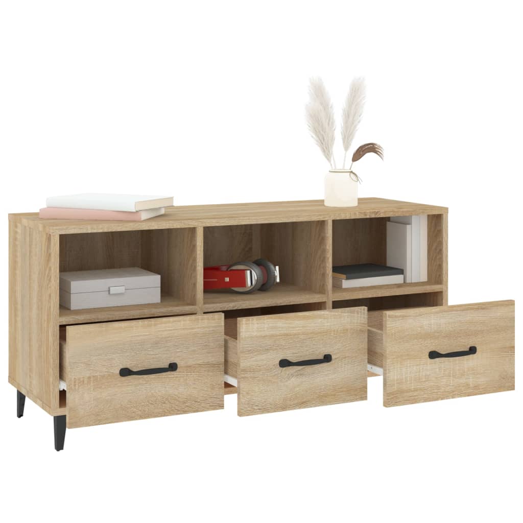 vidaXL Meuble TV chêne Sonoma 102x35x50 cm Aggloméré