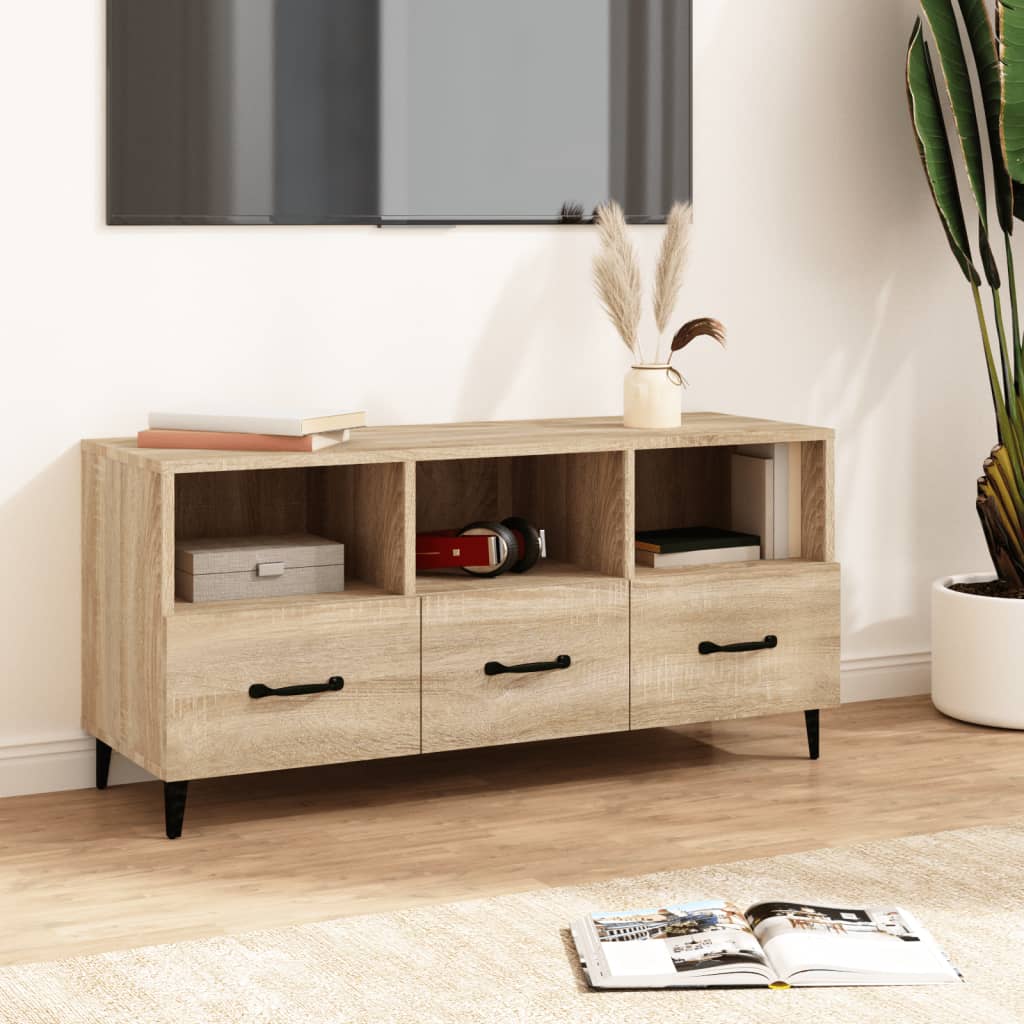 vidaXL Meuble TV chêne Sonoma 102x35x50 cm Aggloméré