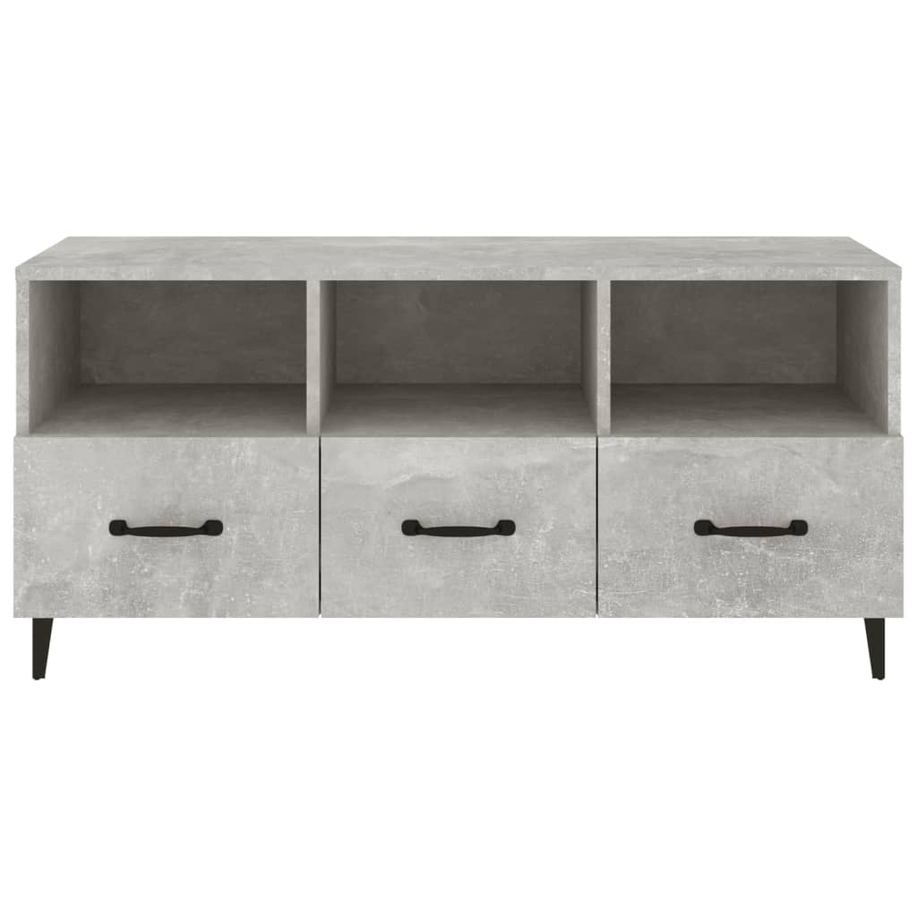vidaXL Meuble TV gris béton 102x35x50 cm Aggloméré