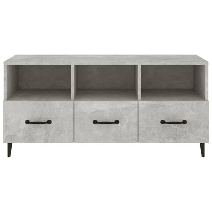 vidaXL Meuble TV gris béton 102x35x50 cm Aggloméré