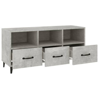 vidaXL Meuble TV gris béton 102x35x50 cm Aggloméré