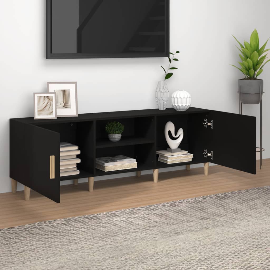 vidaXL TV-Schrank Schwarz 150x30x50 cm Holzwerkstoff