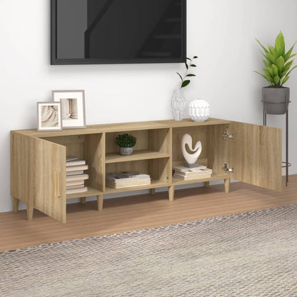 vidaXL Meuble TV chêne Sonoma 150x30x50 cm Aggloméré