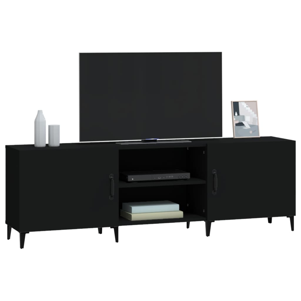 Meuble TV vidaXL noir 150x30x50 cm en bois d'ingénierie