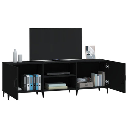 Meuble TV vidaXL noir 150x30x50 cm en bois d'ingénierie