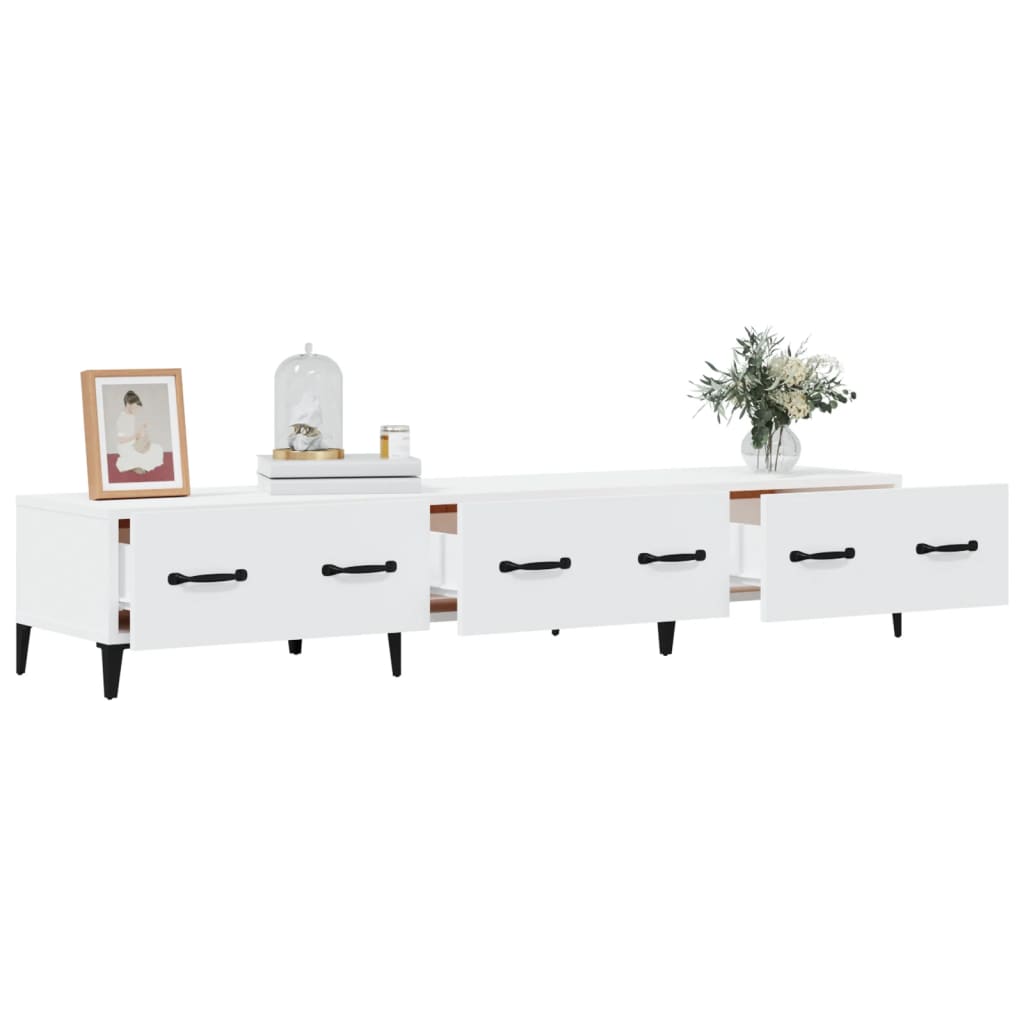 vidaXL Meuble TV blanc 150x34,5x30 cm Bois d'ingénierie