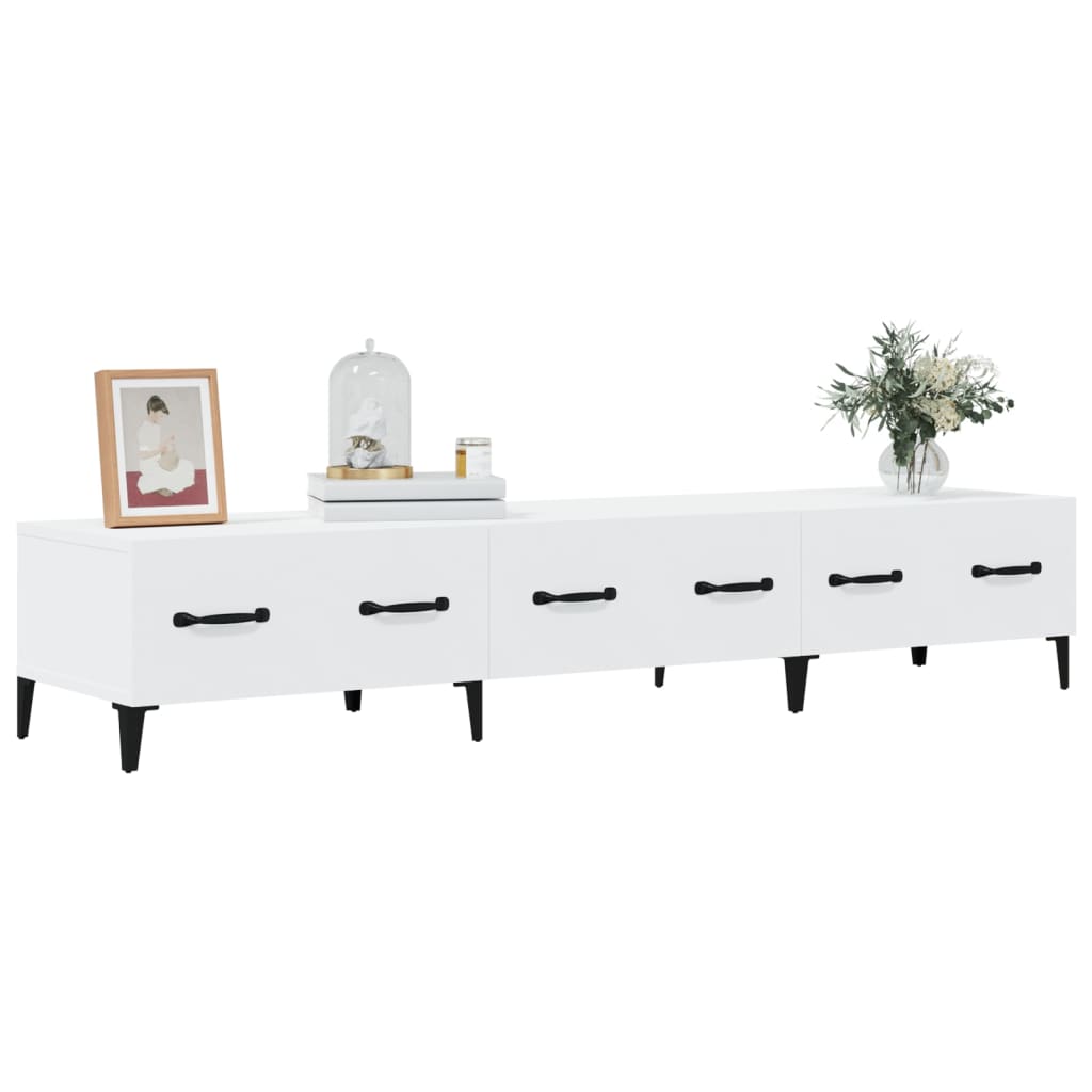 vidaXL Meuble TV blanc 150x34,5x30 cm Bois d'ingénierie