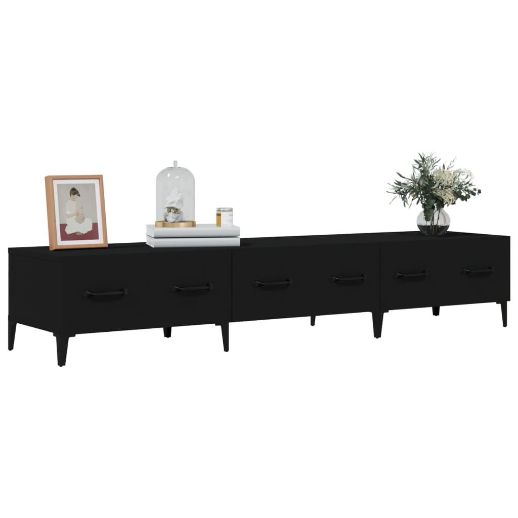 vidaXL Meuble TV Noir 150x34,5x30 cm Bois d'ingénierie