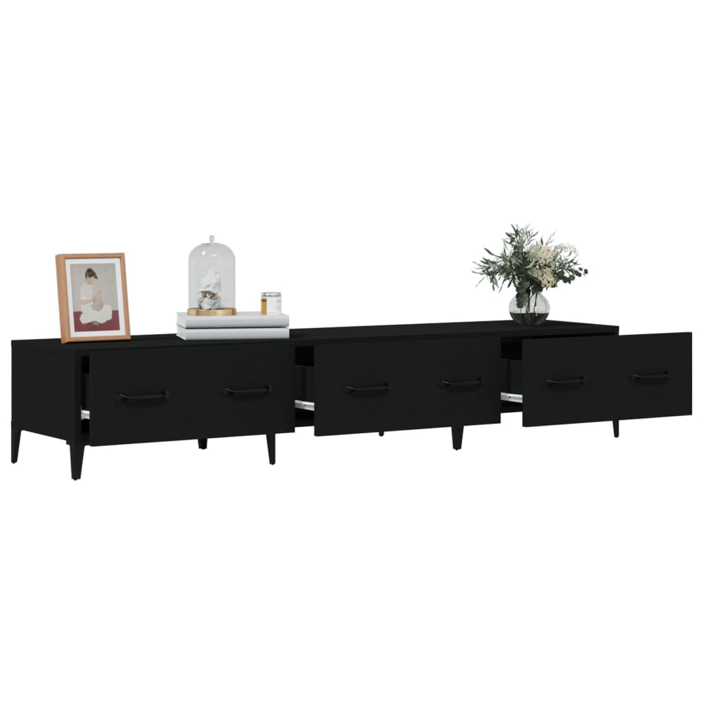vidaXL Meuble TV Noir 150x34,5x30 cm Bois d'ingénierie