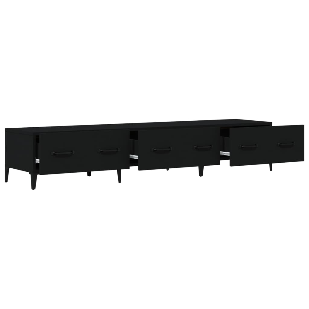 vidaXL Meuble TV Noir 150x34,5x30 cm Bois d'ingénierie