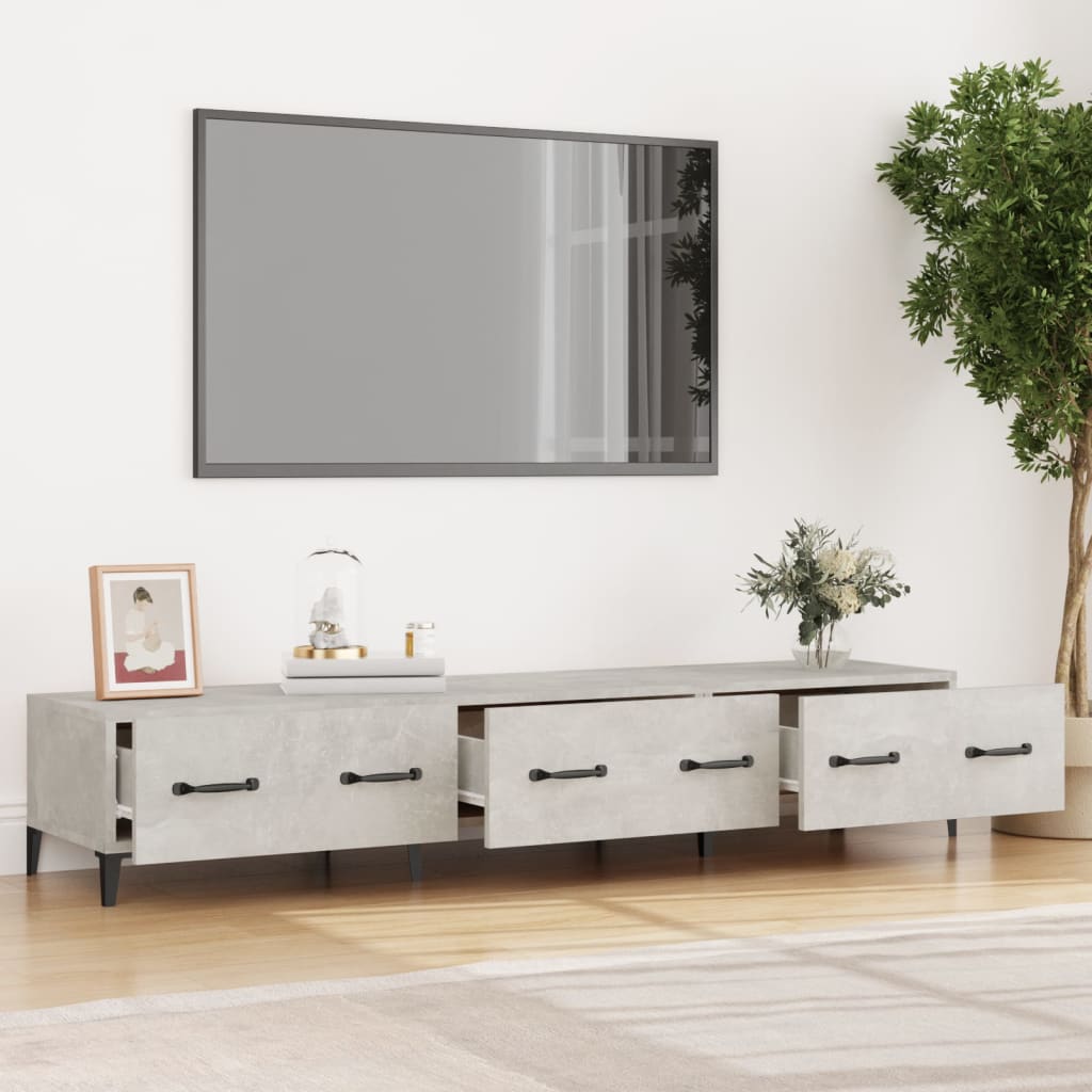 Meuble TV vidaXL gris béton 150x34,5x30 cm bois d'ingénierie