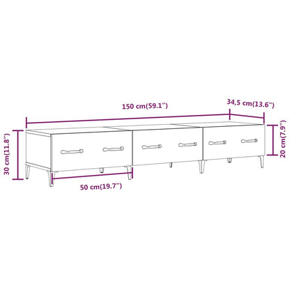 Meuble TV vidaXL gris béton 150x34,5x30 cm bois d'ingénierie