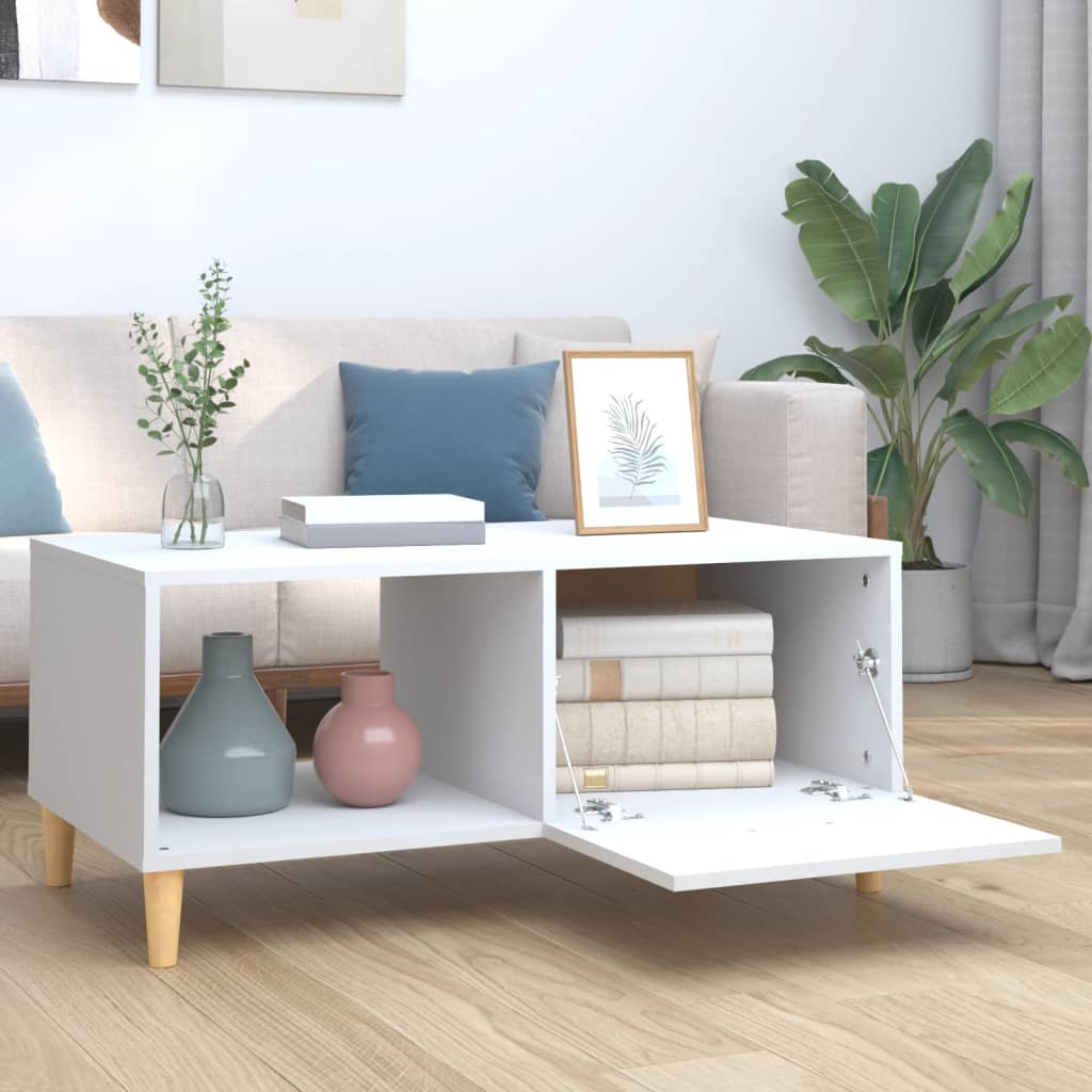 vidaXL Couchtisch Weiß 89,5x50x40 cm Holzwerkstoff