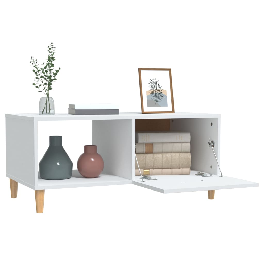 vidaXL Couchtisch Weiß 89,5x50x40 cm Holzwerkstoff