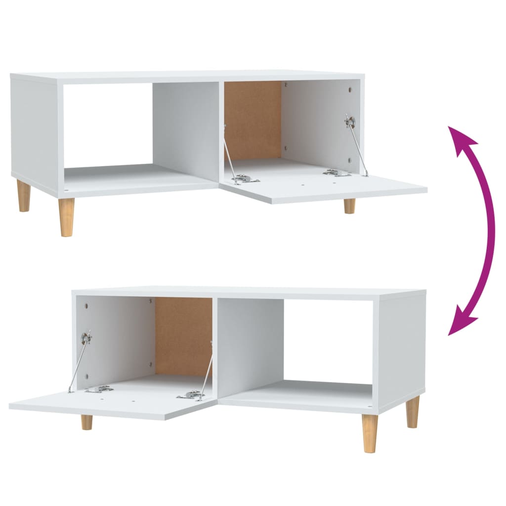 vidaXL Couchtisch Weiß 89,5x50x40 cm Holzwerkstoff