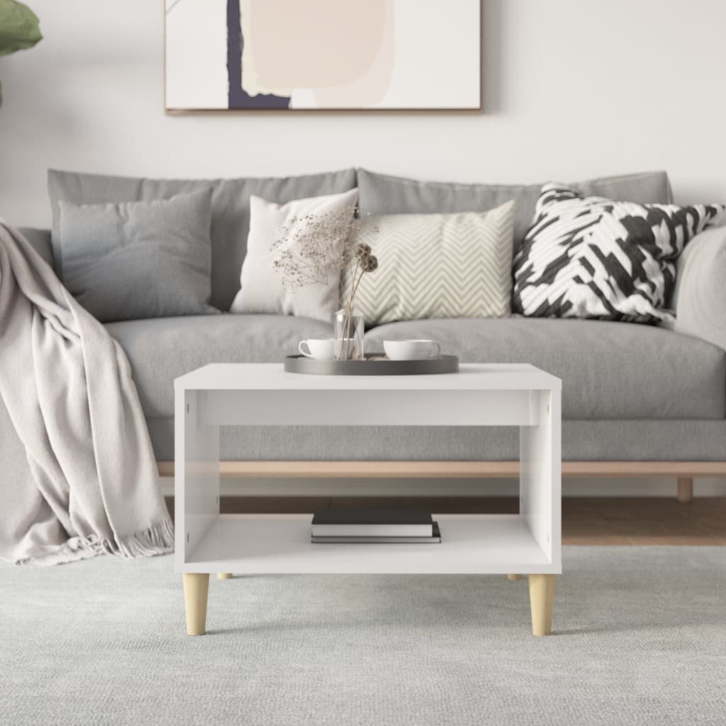 vidaXL Couchtisch Hochglanz-Weiß 60x50x40 cm Holzwerkstoff