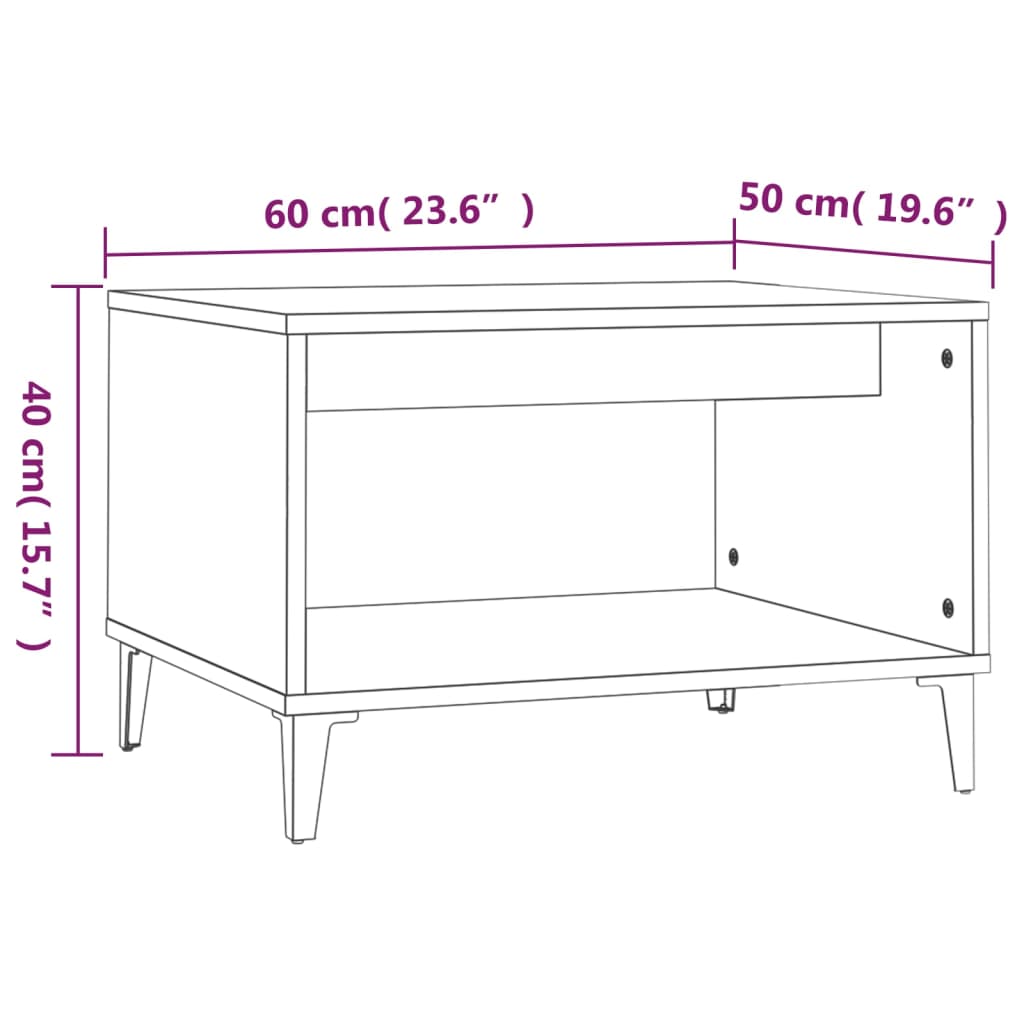 vidaXL Couchtisch Weiß 60x50x40 cm Holzwerkstoff