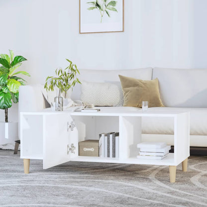 vidaXL Table basse blanche 102x50x40 cm Bois d'ingénierie