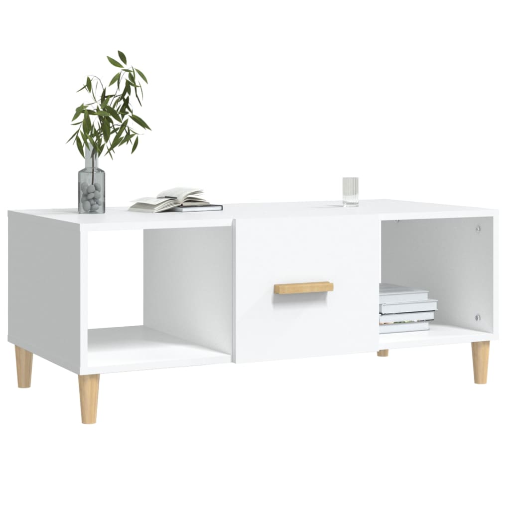 vidaXL Table basse blanche 102x50x40 cm Bois d'ingénierie