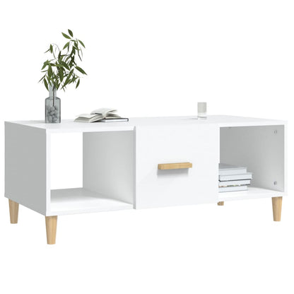 vidaXL Table basse blanche 102x50x40 cm Bois d'ingénierie