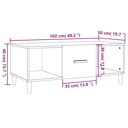 vidaXL Table basse blanche 102x50x40 cm Bois d'ingénierie