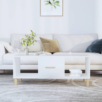 vidaXL Table basse blanche 102x50x40 cm Bois d'ingénierie