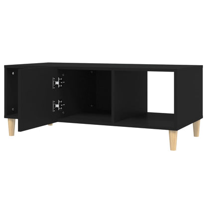 vidaXL Table basse noire 102x50x40 cm en bois d'ingénierie