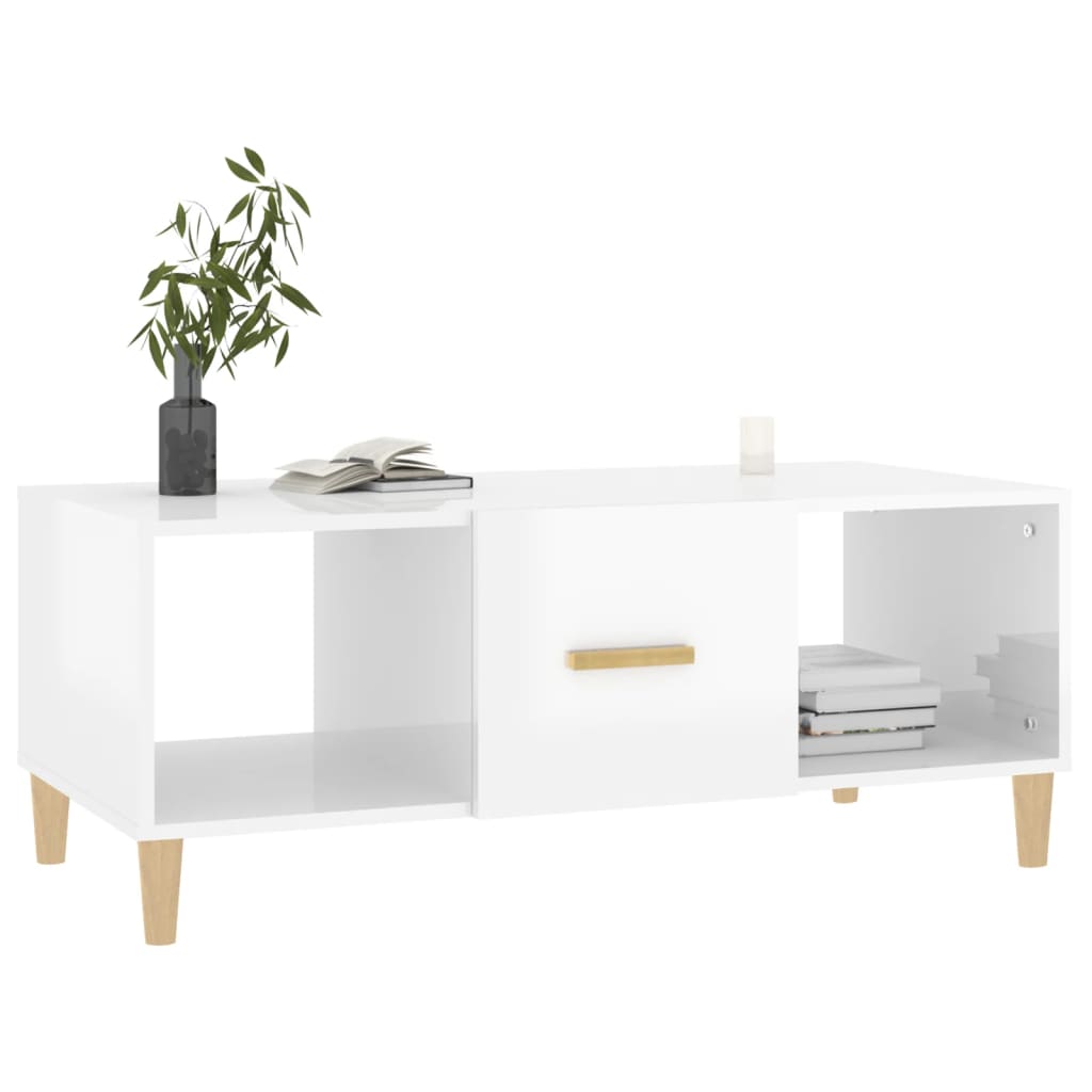 vidaXL Couchtisch Hochglanz-Weiß 102x50x40 cm Holzwerkstoff