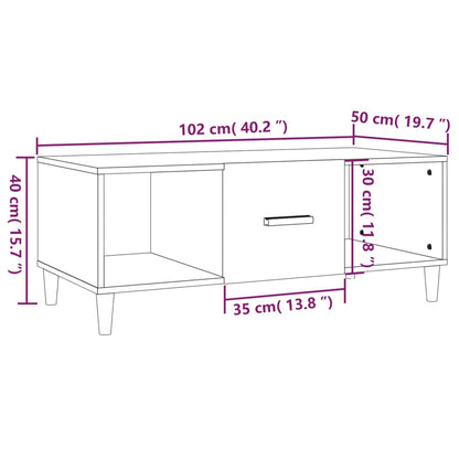 vidaXL Couchtisch Hochglanz-Weiß 102x50x40 cm Holzwerkstoff