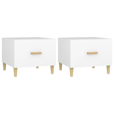 vidaXL Tables basses 2 pcs Blanc 50x50x40 cm Bois d'ingénierie