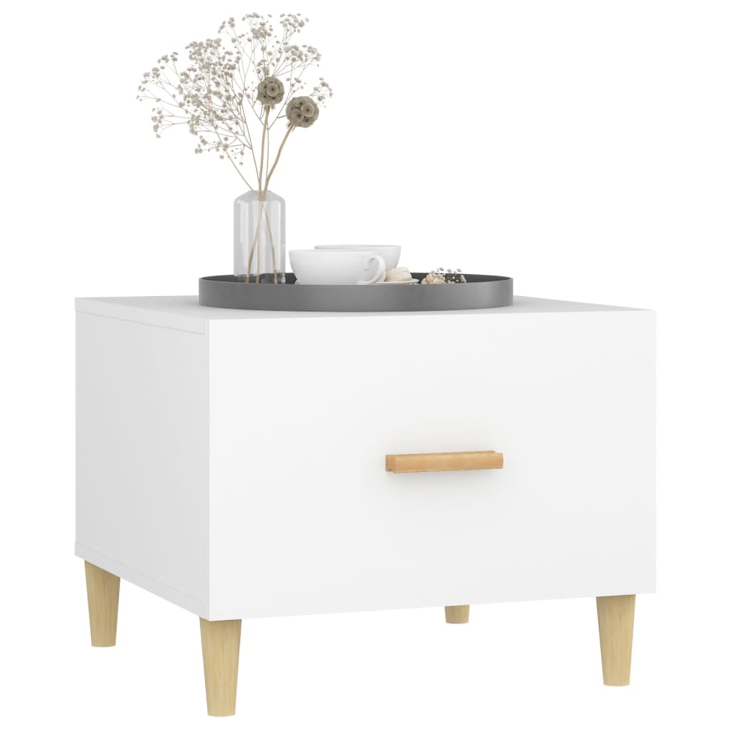 vidaXL Tables basses 2 pcs Blanc 50x50x40 cm Bois d'ingénierie