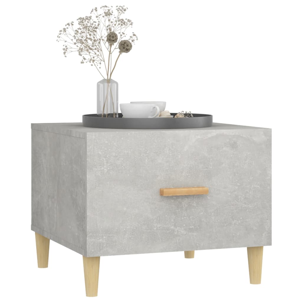 vidaXL Table basse gris béton 50x50x40 cm, bois d'ingénierie