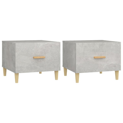 vidaXL Tables basses 2 pcs Gris béton 50x50x40 cm Bois d'ingénierie