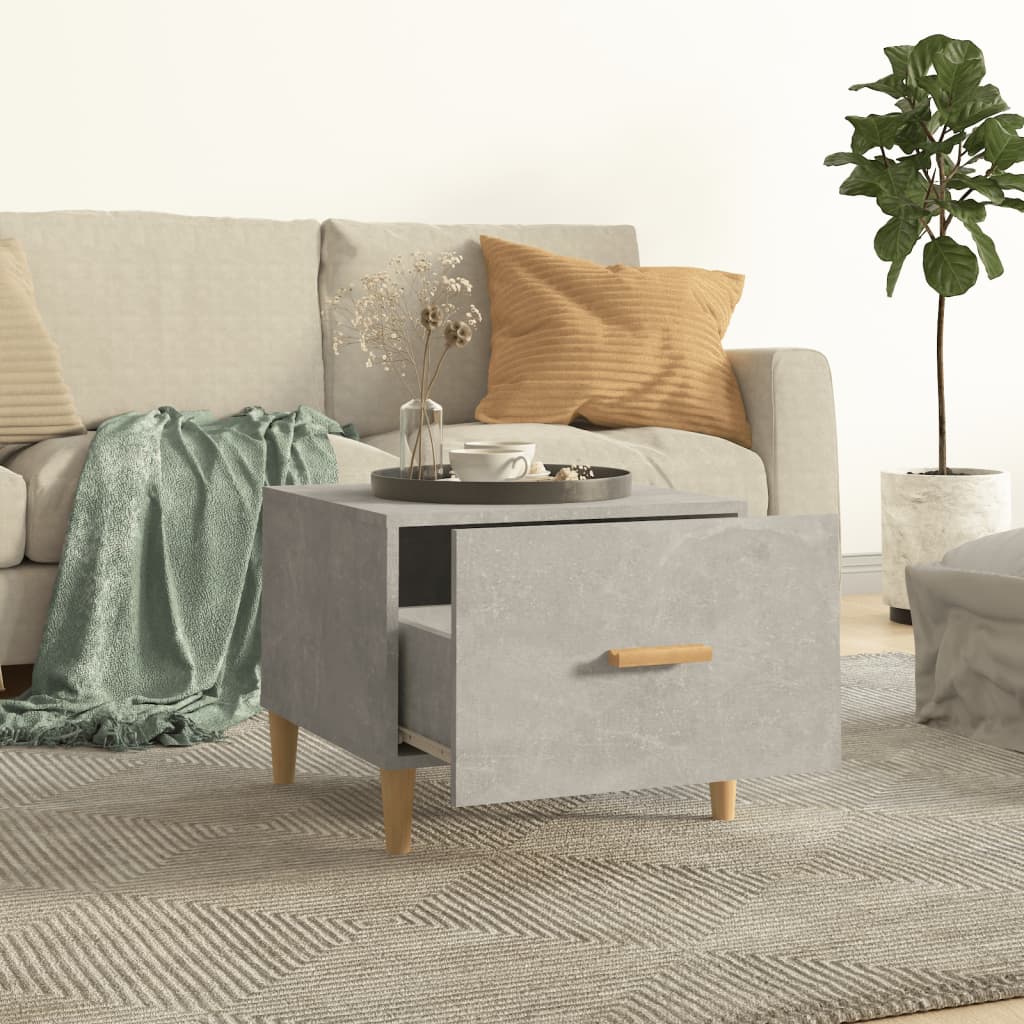 vidaXL Tables basses 2 pcs Gris béton 50x50x40 cm Bois d'ingénierie