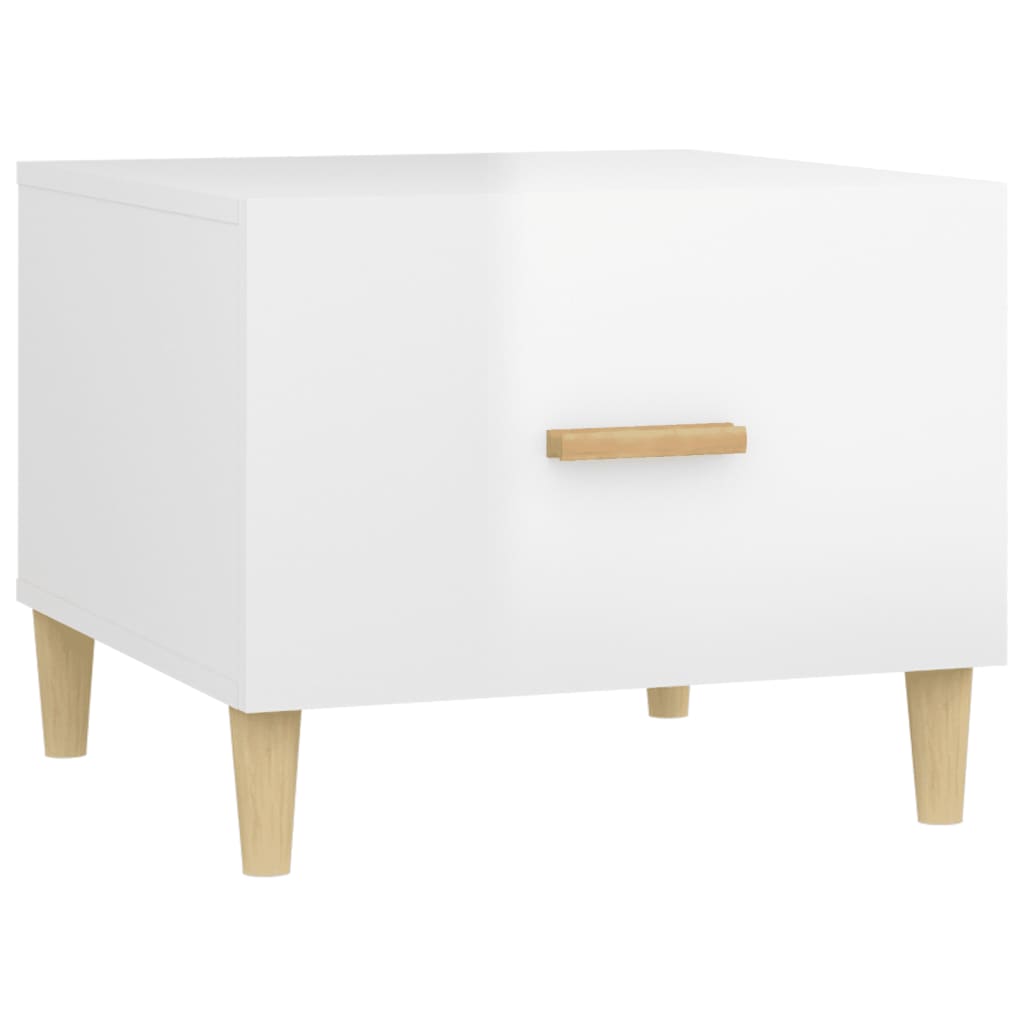 vidaXL Couchtisch Hochglanz-Weiß 50x50x40 cm Holzwerkstoff